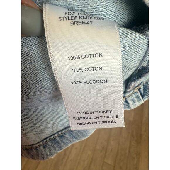 FRAME Kaftan Denim Minidress in Breezy Size XS $345 retail with pockets - Picture 6 of 12